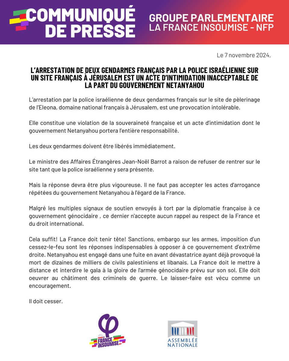 La France Insoumise à l'Assemblée nationale tweet media