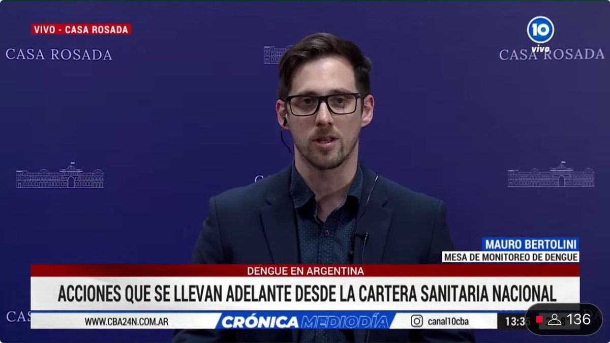 ComunicFederal's tweet image. [EN VIVO] El médico infectólogo e integrante de la Unidad de Coordinación de Dengue del @MinSalud_Ar, Mauro Bertolini, en canal 10 de Córdoba (@canal10cba). #PuntoAPunto

cba24n.com.ar/canal-10-cordo…