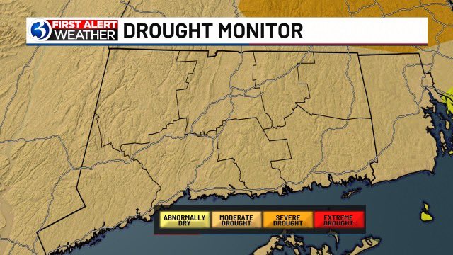 Thursday Drought Monitor update…
No surprise here, given our lengthy dry stretch and growing deficits, an upgrade statewide to moderate. With more dry weather on the way, also breezy/windy conditions, the fire risk remains elevated.