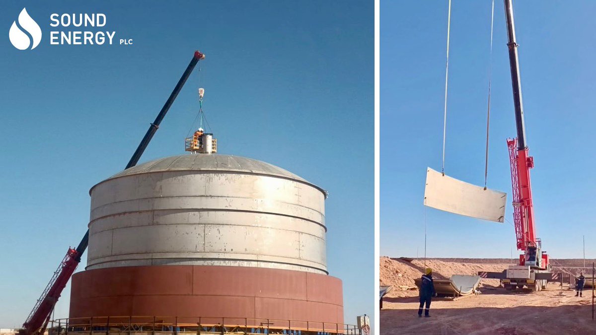 soundenergyplc's tweet photo. The 8km access road to the microLNG plant now fully complete with work progressing on the LNG tank. Inner shell course #5 currently being welded into place with another 4 shell courses to go. #SOU & partners are bringing 🇲🇦 gas to power the Moroccan industry
#mLNG #transitionfuel https://t.co/6wPD5qp3pc