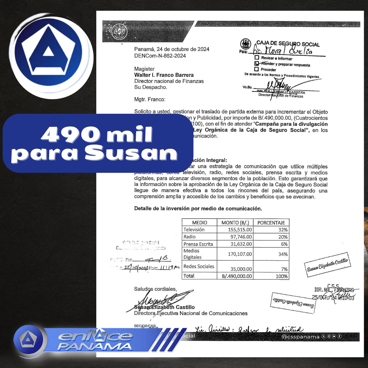 490,000.00 dolares americanos para que la Joven Sussan E. Castillo las de los 7 K para no hacer ni madres, pueda decirle a país como es la nueva ley del seguro, una ley que esta en linea y gratis.