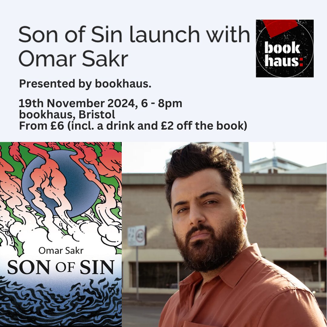 the87press (@the87press) on Twitter photo Bristol friends -- TUESDAY 19th November, 6pm
@omarsakrpoetwill be doing a reading at @bookhaus2in conversation with <a href="/HasbunSabrin/">Sabrin Hasbun</a>! Tickets cost £6 each and include a glass of wine or a soft drink and £2 off the book. bookhausbristol.com/events/#e113968 Bristol friends -- TUESDAY 19th November, 6pm
@omarsakrpoetwill be doing a reading at @bookhaus2in conversation with <a href="/HasbunSabrin/">Sabrin Hasbun</a>! Tickets cost £6 each and include a glass of wine or a soft drink and £2 off the book. bookhausbristol.com/events/#e113968