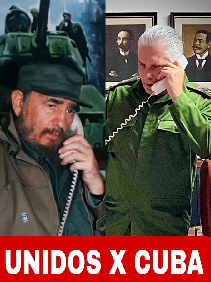 EVilluendasC's tweet photo. Lo dijo @DiazCanelB: "Estamos en pie y combatiendo". Es lo que dirían #Fidel o Raúl. Es lo que hacemos millones... #YoSigoAMiPresidente https://t.co/VnyPEFapKc