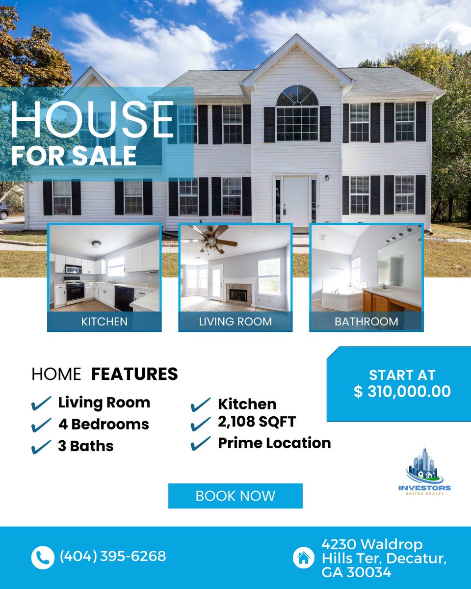 1milli_for_me's tweet image. 🏠 Charming Home in Decatur, GA for $310,000! 4230 Waldrop Hills, ideal for families or investors. 📅 Call Basil Sullivan at (404) 395-6268. #DecaturRealEstate #HomeForSale