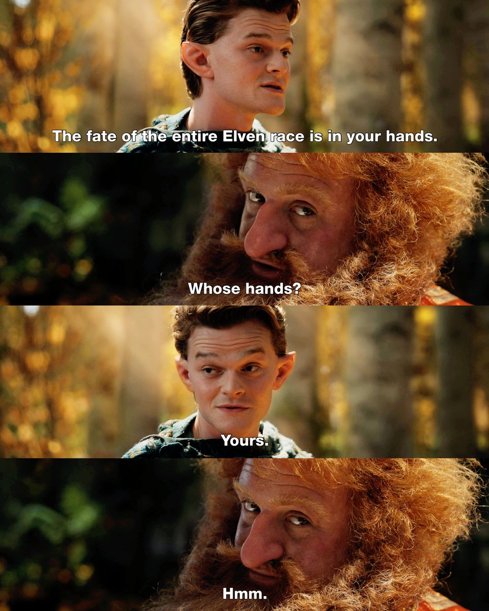 tropscenes's tweet photo. ❝ The fate of the entire Elven race is in your hands. ❞ Elrond to Durin [S01E05 - PARTINGS] I really hope season 3 will have more scenes with those two, I just love their dynamic. #LordOfTheRings #TheRingsOfPower #MiddleEarth #Tolkien #Elrond #RobertAramayo #Durin #OwainArthur https://t.co/KM50ylWCvw