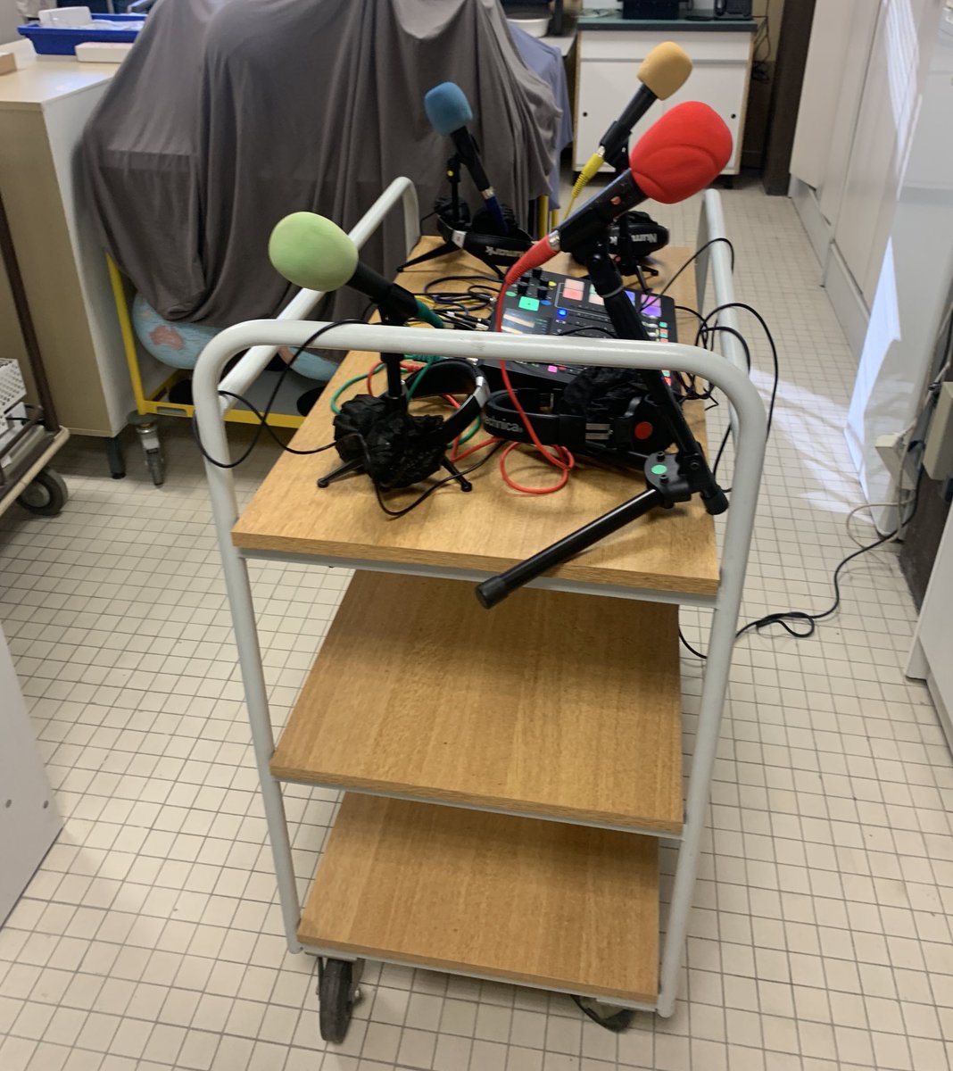 Au lieu de faire un exposé avec les soucis de support de présentation et du regard des autres, on teste l’enregistrement d’1 audio avec le matériel de la webradio 🎤🎧 en étant au calme, ds le laboratoire. 

C’est assez unanime, les élèves adhèrent ! On fera aussi des exposés.