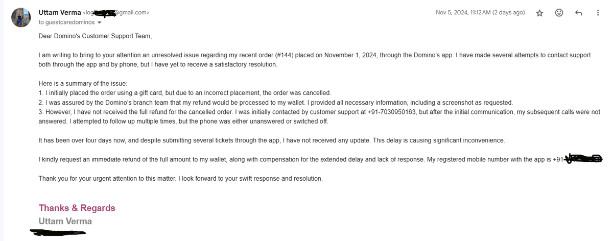 Vuttam94's tweet photo. I'm trying to connect with @dominos since past 4-5 day , even i have mailed them but don't know why no one called me yet ..

@dominos_india 

#Totallydisappointed #PoorService #DominosIndia https://t.co/QFDULeESt5