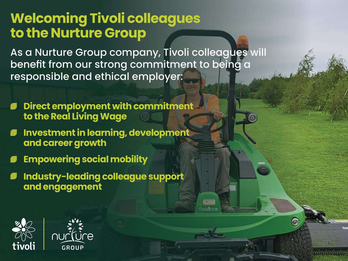 The Nurture Landscapes Group (@nurturegroup_uk) on Twitter photo 👋 Welcoming our new Tivoli colleagues! 👋
With <a href="/TivoliGroupLtd/">Tivoli Group Ltd</a> joining Nurture, we’re proud to offer: 💷Real #LivingWage (starting April 2025) Training & development via Nurture Academy 🚀Social mobility opportunities 🤝Industry-leading support & benefits
#StrongerTogether 👋 Welcoming our new Tivoli colleagues! 👋
With <a href="/TivoliGroupLtd/">Tivoli Group Ltd</a> joining Nurture, we’re proud to offer: 💷Real #LivingWage (starting April 2025) Training & development via Nurture Academy 🚀Social mobility opportunities 🤝Industry-leading support & benefits
#StrongerTogether