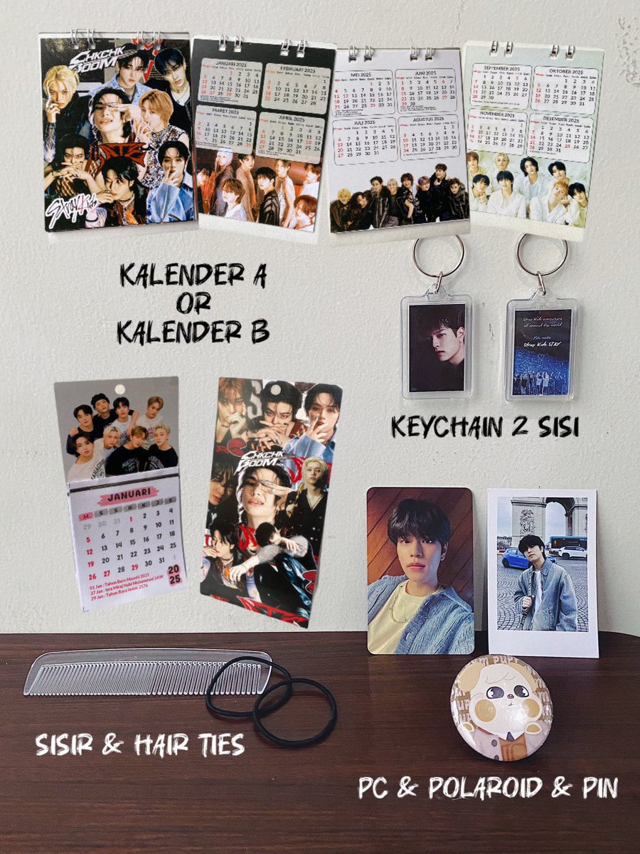 Ria_Gabriela's tweet photo. FREEBIES #dominATE_JAKARTA
❤️‍🔥❤️‍🔥❤️‍🔥

Kalender + keychain + polaroid + photocard + pin skzoo + sisir + hair ties

✨Bisa pilih member
🖤RT &amp; Like
☝🏻Limited quantity, fcfs
🎉DM for trade

I made these wholeheartedly, pls love them🫶🏻 See you, STAY!

#dominATEinJKT #StrayKids #SKZinJKT https://t.co/7GrCm7mxjB
