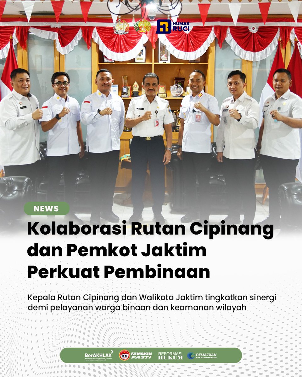 rutan1cipinang's tweet photo. Kolaborasi Rutan Cipinang dan Pemkot Jaktim Perkuat Pembinaan
#RUCI
#SemakinPASTI
#Pemasyarakatan
#ASNBerAKHLAK
#kanwilkumhamdki
@Kemenkumham_RI
@DITJEN_PAS
@kanwilkumhamdki https://t.co/0Co4auT2la