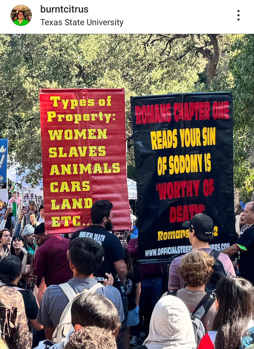 "El sexo homosexual es pecado" "Las mujeres son propiedad" Esto pasó ayer miércoles en la U. estatal de Texas, y así comienza...