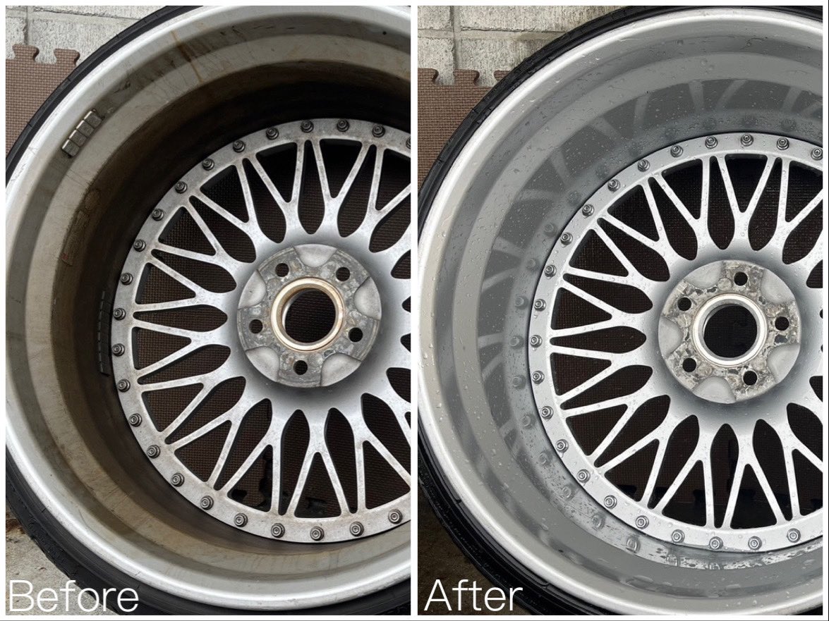 seno_maru11's tweet photo. 今回ご依頼頂きました
ホイールリム傷修理☝️

🛞：BBS SUPER RS

純正っぽい形状に成形し、
カラーを再現するために2色で調色しました

ウレタン塗料で仕上げてあるので耐久性もバッチリ👌

裏もしっかり洗浄してお渡しさせて頂きました😊
ありがとうございました!!

ホイールリペアはお任せ下さい💪 https://t.co/HvAzZlQZp7