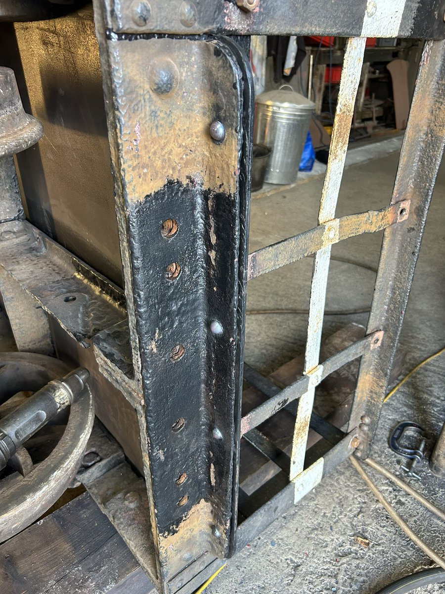 Making a lot of noise repairing a LNWR slate waggons bodywork.