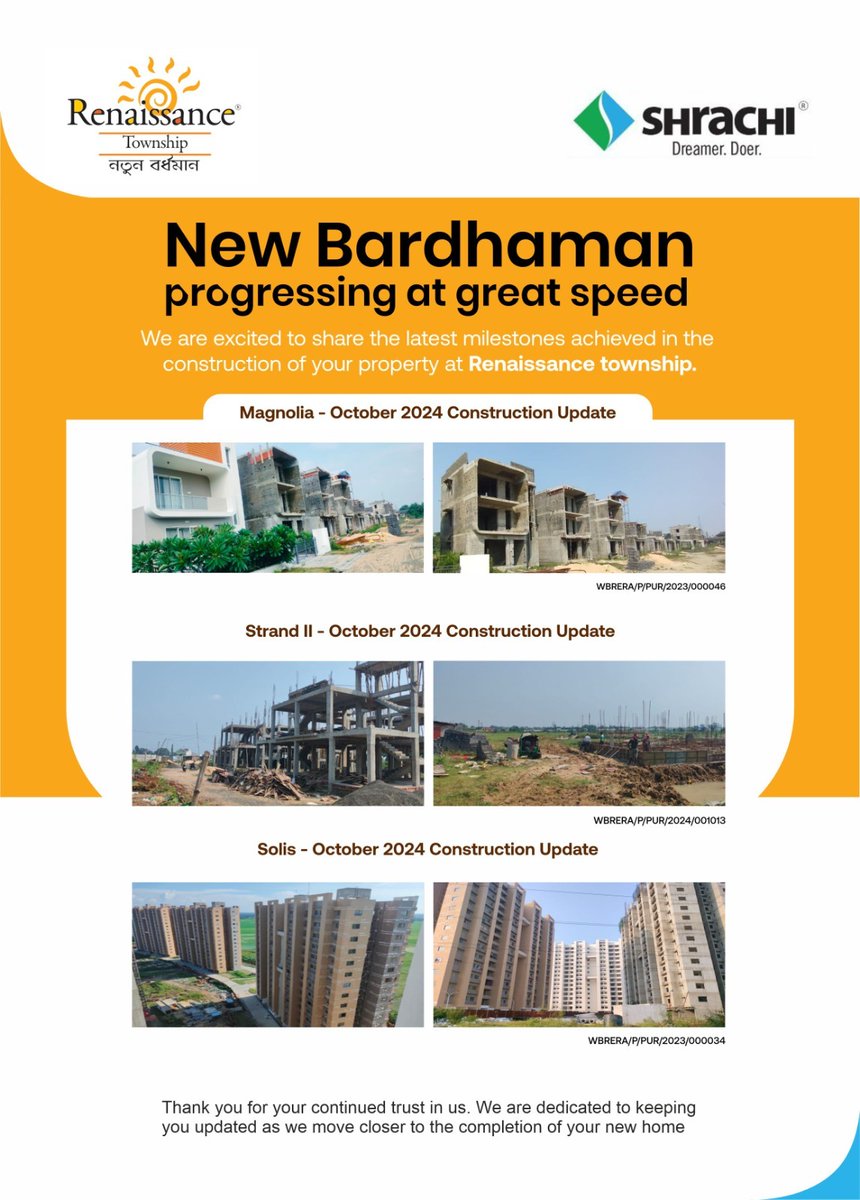 Steady progress in motion! 🏗️ We’re one step closer to delivering your dream space. The team is working hard to bring your vision to life. Stay tuned for more updates!

#ConstructionUpdate #WorkInProgress #DreamHomes #BeautifulSpaces #ShrachiRealty