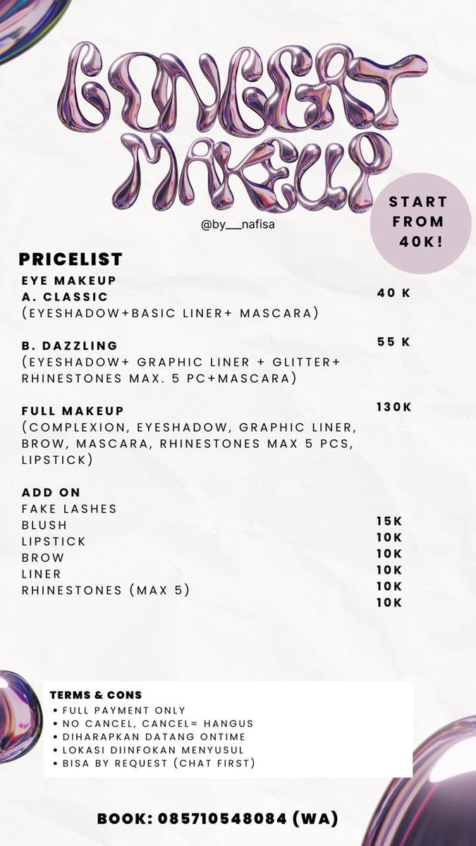 pororolambat's tweet image. OPEN JASA EYE MAKEUP DAN FULL MAKEUP KONSER JAKARTA

★ Price start from 40k
★  Available for request
★ Location near venue, TBA 

DM or WhatsApp for details and book your slot😍💫

#Makeup #MUA #konser #kpop #Jakarta