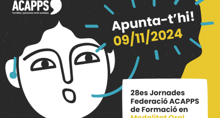 cocarmi's tweet photo. 📅 Dissabte 9 de novembre, a l'auditori @ONCECatalunya, 28es Jornades de @federacioacapps de formació en modalitat oral
🧐 Consulta el programa
#InclusióAuditiva #Oralisme #ACAPPS
https://t.co/mNuX9iFwLq https://t.co/vbBBIE1ASF