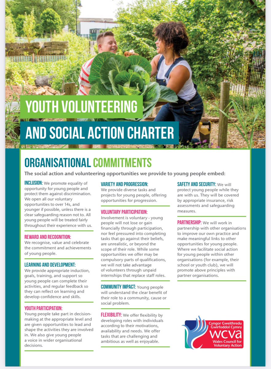 Here at the #JoinedUpSummit &amp; reminded about the #PowerofYouth Charter - just a reminder to colleagues in #Wales we have a charter for #youthvolunteering &amp; #youthsocialaction - wcva.cymru/wp-content/upl… 

#iwill #byddaf #crosssector #collaboration <a href="/WCVACymru/">WCVA | CGGC</a>