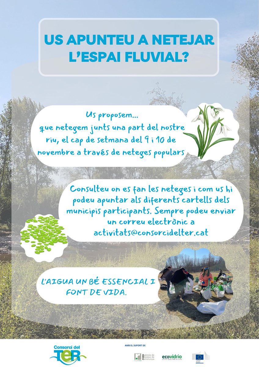 ConsorciTer's tweet image. 📣Aquest dissabte als municipis de #Campdevànol #CerviàdeTer #Flaçà #Gualta #laCelleradeTer #Medinyà i #SantJuliàdeRamis
✔️Consulteu el procés d&apos;inscripció, 🔗consorcidelter.cat/actualitat/age…