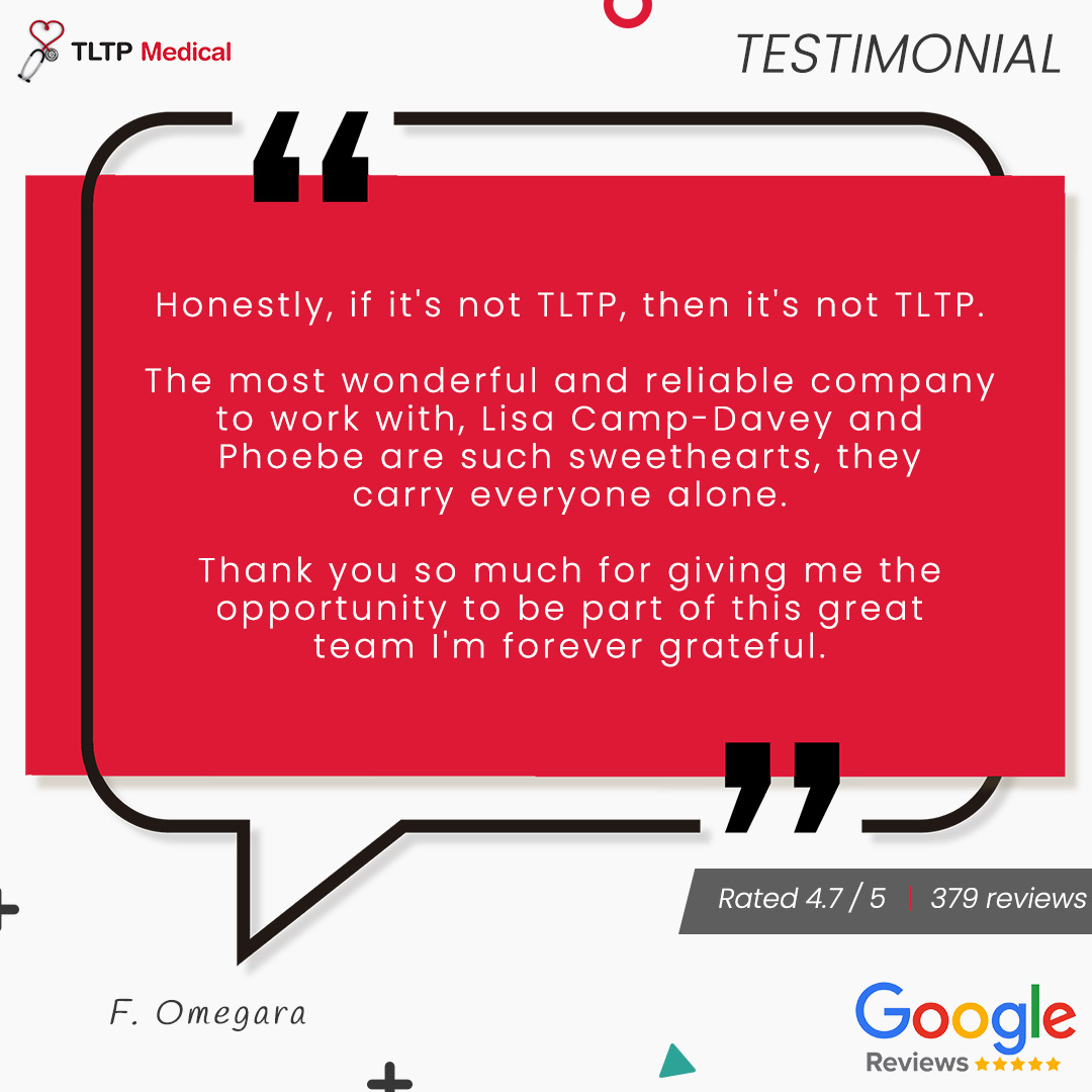 TLTPMedical's tweet photo. "If it's not TLTP, then it's not TLTP."

Feedback like this fills us with immense pride and joy. 🥰

Need help with your job search? Get in touch with us ➡ https://t.co/ymNIuvKre3

#Googlereviews #healthcarejobs #customerservice #review #feedback #fivestarreview #medicaljobs https://t.co/ND0FURAfWH
