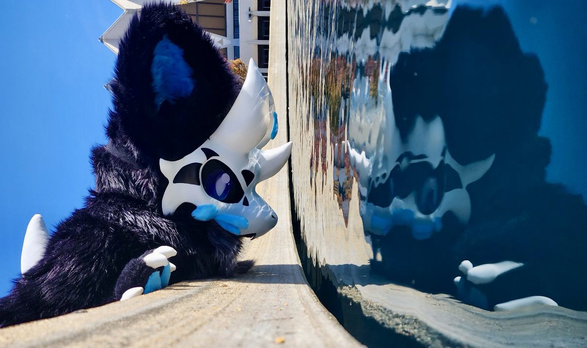 Just a fluffy friend and their watery twin!

📷: <a href="/LEYENDAS2/">LEYENDAS</a>
#furry #fursuit