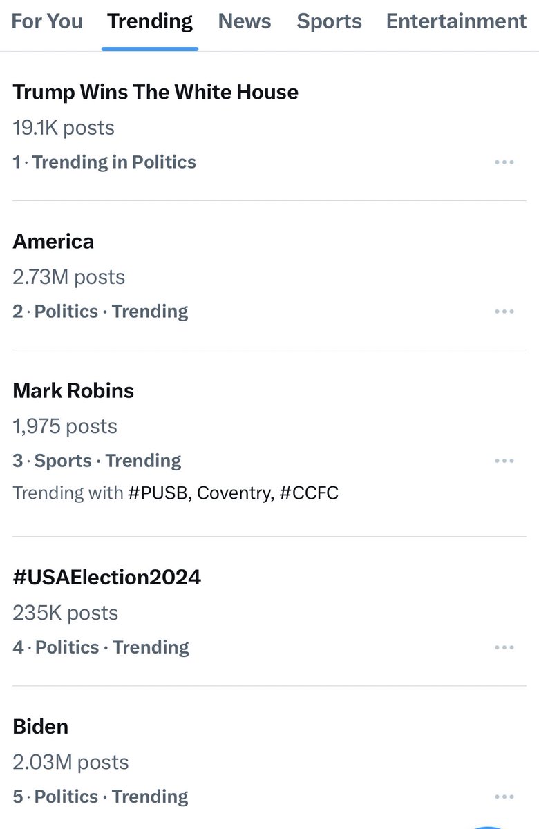 Mark Robins is trending above the American election ffs, when you make a decision WORSE than voting Trump in, you know you’ve F*kd up… #PUSB