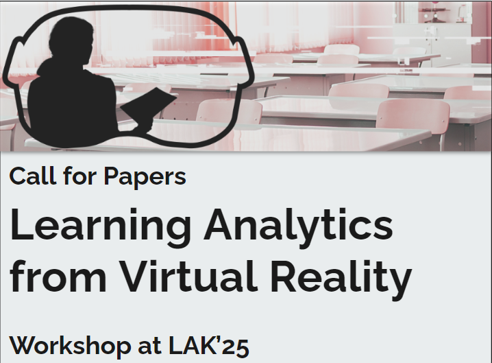 📢 CALL FOR PAPERS: Learning Analytics from VR
 
Consider submitting a contribution to the 2nd edition of our workshop on #LearningAnalytics from VR at <a href="/lakconference/">LAK25</a> (Mar 25, Dublin) 
🌐hlostam.github.io/lavr-lak25/
📅 Deadline Dec 04, 2024 
#aieducation #EducationalDataMining #VR