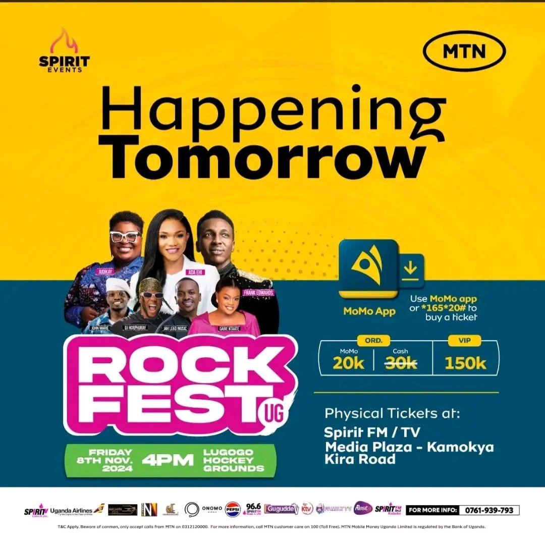 QueenSuzyb's tweet image. The day we have been waiting for is tomorrow hope you have your dancing shoes ready and your ticket
#RockFestUg 
#SpiritEvents
#RoyalArmyUg
