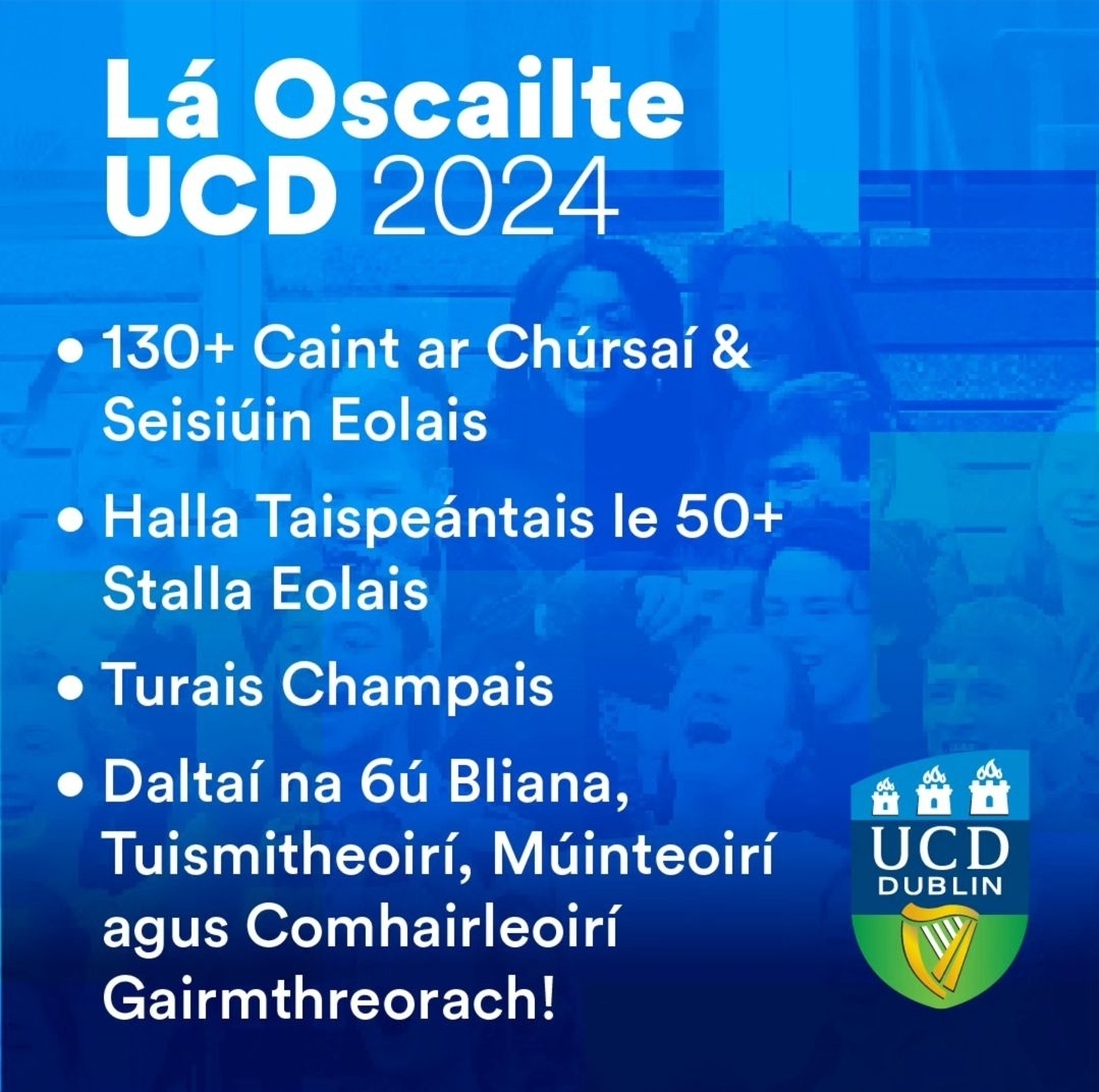 UCD Open Day 

📆 Sat 9th Nov
⏰️10am - 4pm
👩‍🏫 Music Subject Talks: Theatre Q, 2 &amp; 2:30pm
🎵Open Rehaersals: UCD Symphony Orchestra &amp; UCD Choral Scholars
🪕Live music: UCD Trad Group

Chat with us in O'Reilly Hall and find out more about studying Music in UCD. 
#UCDOpenDay