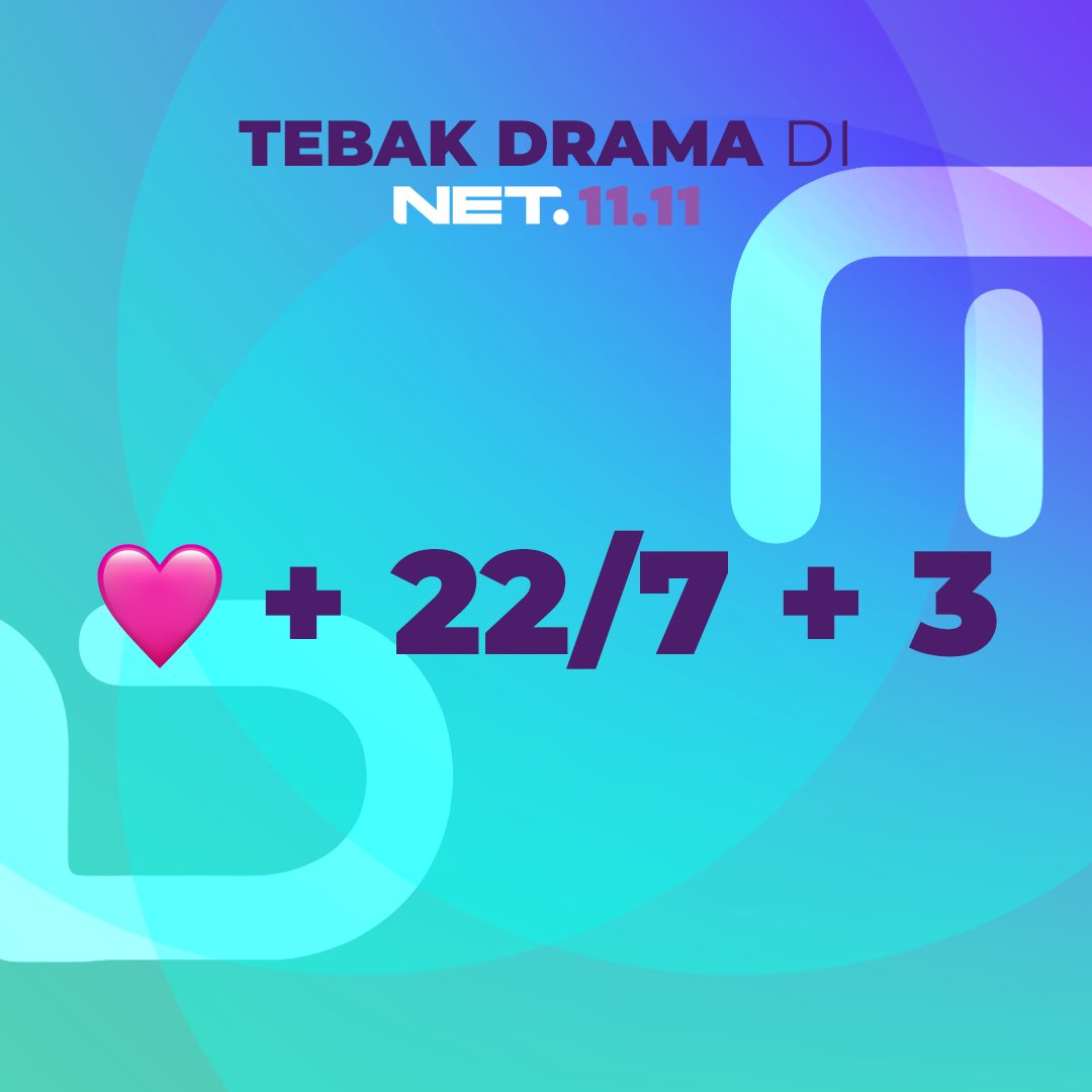 mdtvindonesia's tweet photo. Tebak drama di NET 11.11, yuk!
Yang benar dan beruntung, bakal aku kirim NET. Official Merchandise. Jawabnya pake #NET1111 ya!