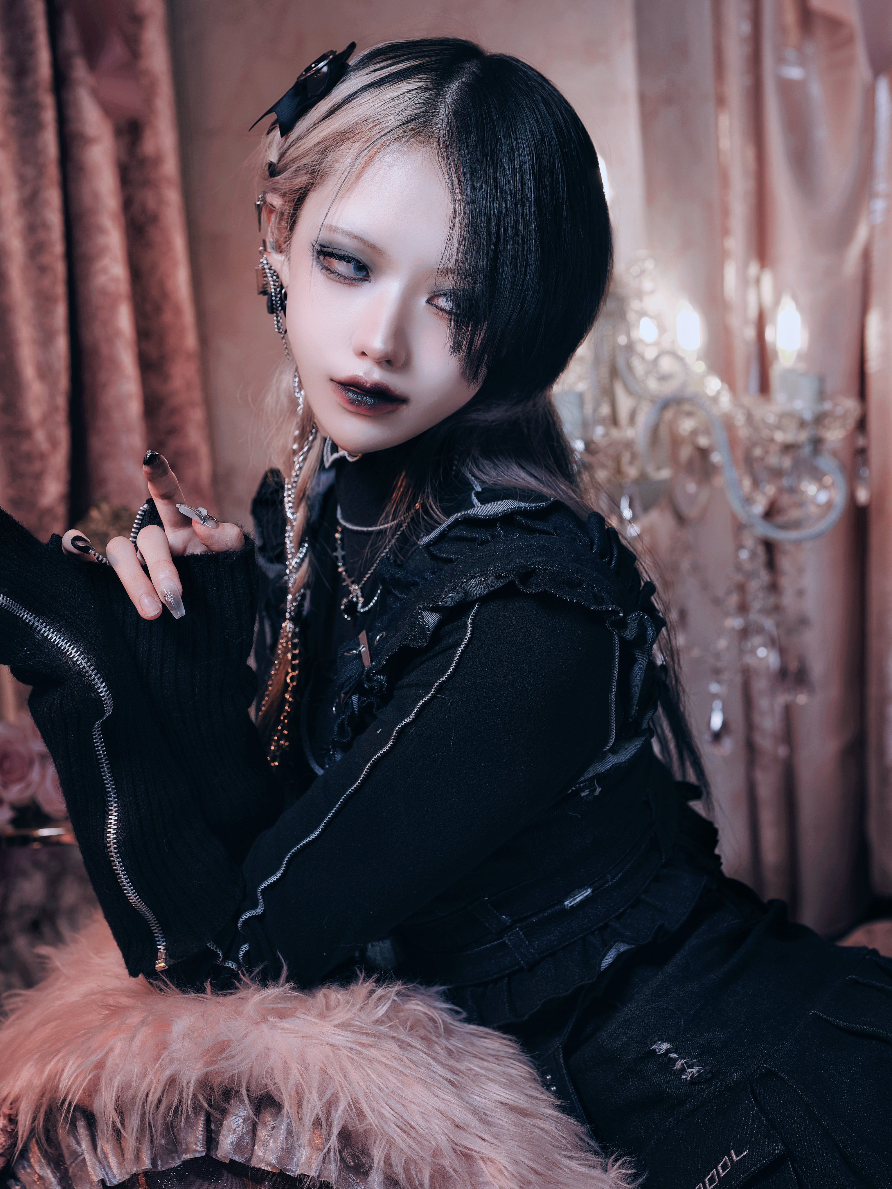 HIDOLATRAL THEODOL ニーハイブーツレッグウォーマー グレー ニーハイ