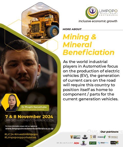 Limpopo_IC's tweet photo. Mining and Mineral beneficiation    #LiC24 #Investinlimpopo #Limpopoopportunities https://t.co/FnXk7DNATT