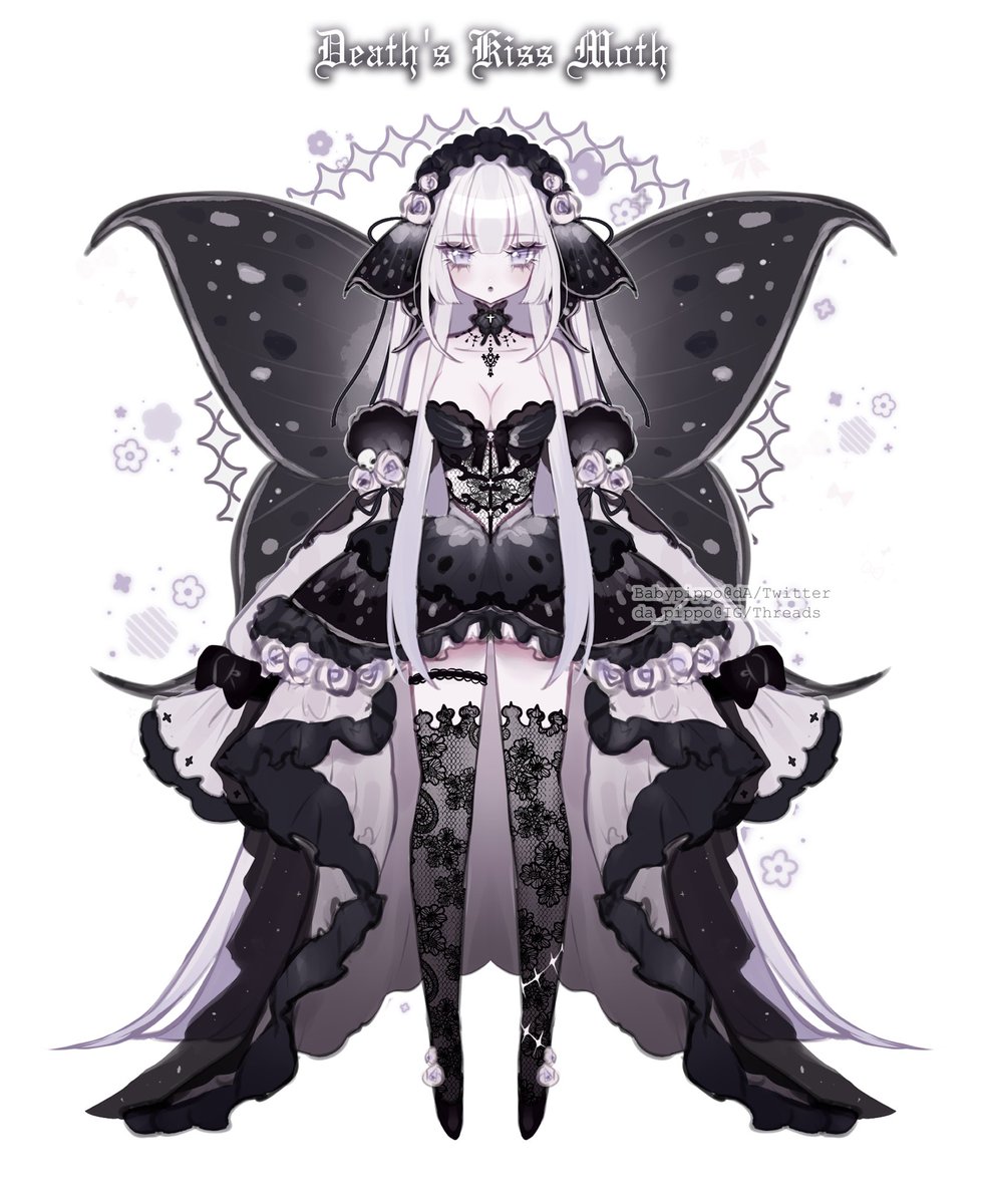 BabyPippo's tweet photo. Death’s Kiss Moth💀🖤

Character design 💖 info 👇 https://t.co/kkEfYAYz7Z
