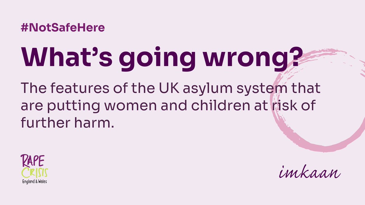🧵Our #NotSafeHere report found that many features of the UK asylum system are creating an environment where victims and survivors of sexual violence and abuse are being retraumatised, and where women and children are being put at risk of further harm. These features include 👇🏽