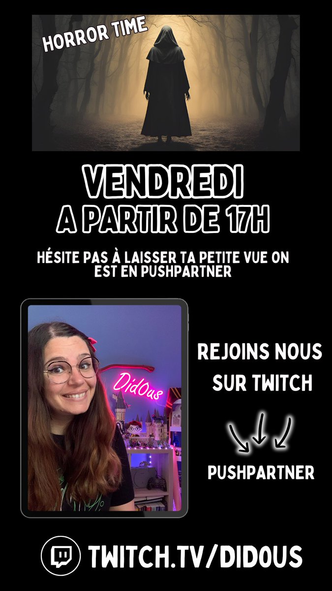 Did0us's tweet image. Hello❤️

On se retrouve Vendredi à 17h pour un prochain live ❤️
On partira sur un jeu d'horreur pour frissonner en cette fin de semaine ❤️

Love à vous et hâte de vous retrouver❤️ 
Merci pour votre soutien et votre présence qui est importante !

lien en bio 

#twitch #pushpartner