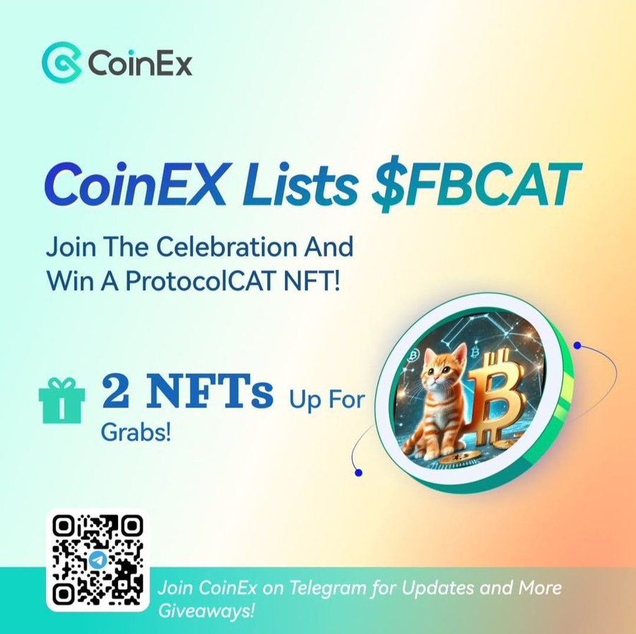memewhales's tweet photo. 🎉 Celebrating the $FBCAT (CAT) listing on CoinEx with a Special #Giveaway 🚀
Win 2 Exclusive PROTOCOLCAT NFTs 🐱
💥 How to Join?
✅Follow @CoinexFilipino
✅ Complete the tasks on this form: https://t.co/kHAJZc7XuA
✅Retweet and Mention 3 Friends.
#CoinEx #FBCAT @ProtocolCAT https://t.co/FfmnQV11O0