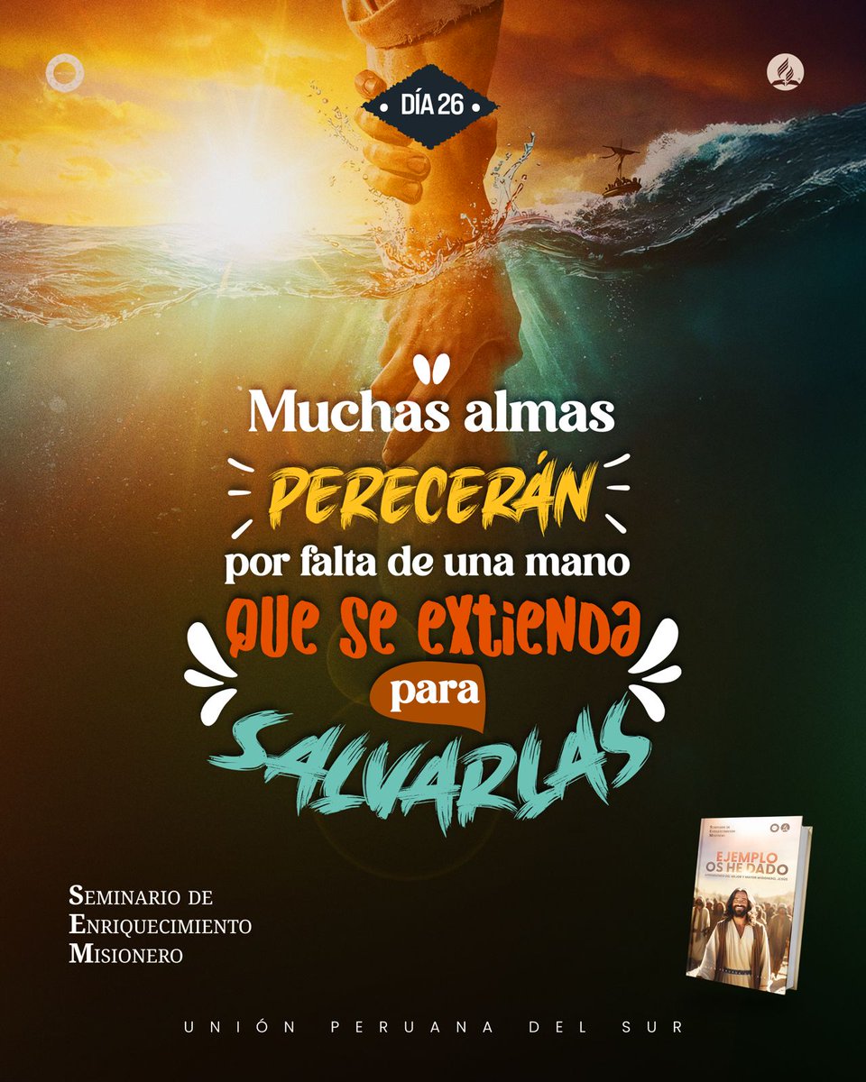 #SEM2024

Día 26 - LA OVEJA PERDIDA

“Si la oveja no es llevada de vuelta al aprisco, vaga hasta que perece; asi también muchas almas descienden a la ruina por falta de una mano que se extienda a salvarlas" (PVGM, 150)

Vamos juntos y #CONECTADOS para hacer DISCÍPULOS🔌