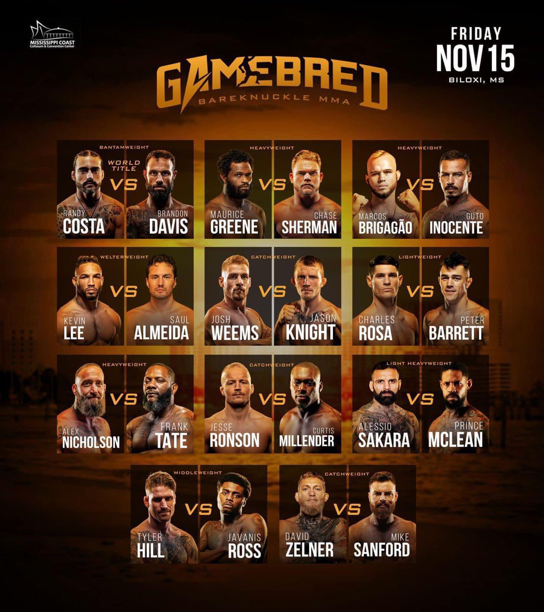 Randy Costa (@randycosta135) on Twitter photo This <a href="/GamebredFC/">Gamebred FC</a> card next week will be streamed live&free here on X and YouTube!!
Bareknuckle MMA streamed for FREE!? Cmonnnnnnnn 👌🩸 This <a href="/GamebredFC/">Gamebred FC</a> card next week will be streamed live&free here on X and YouTube!!
Bareknuckle MMA streamed for FREE!? Cmonnnnnnnn 👌🩸