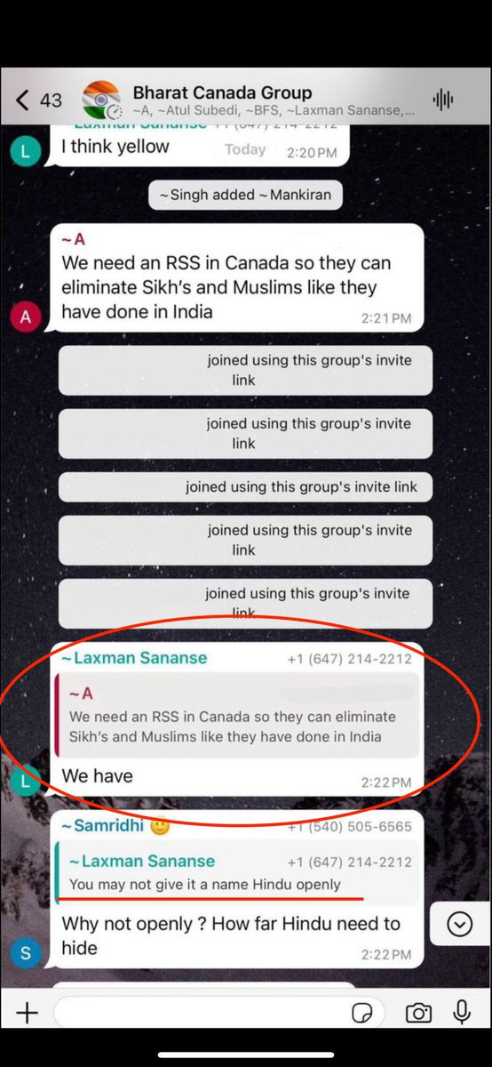 A relator in Brampton
Name Laxman Sananse

He is advocating for RSS in CANADA - the same group that has targeted , harmed and killed Sikhs Muslims Christians and other minorities
Also sent a message which looks like he is openly truing to form his own vigilante group in Canada
