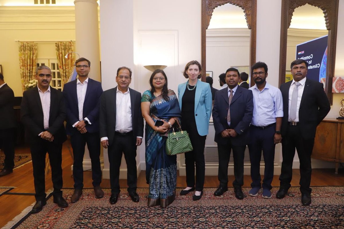 Delighted to host friends from <a href="/cdri_world/">Coalition for Disaster Resilient Infrastructure</a> and <a href="/TataSteelLtd/">Tata Steel</a> to celebrate 🇬🇧🤝🇮🇳 climate and energy cooperation ahead of #COP29 in Baku next week. Together with India and our partners, the UK stands committed to working towards a greener, resilient future 💚🌏