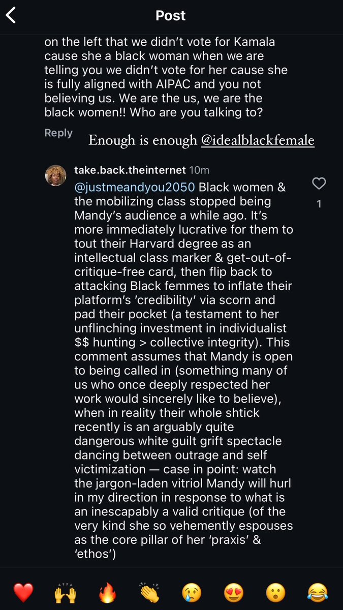 findingneema's tweet photo. When @idealblakfemale first embarked on her generational crash out rampage against other Blk folks a couple wks ago I initially wasnโt gonna speak on #thelevels but bless Audre Lorde for her questionnaire to oneself & its reminders cuz yea โฆ Mandyโs tyrannies are becoming too egregious to tip toe around. I sincerely hope they get the help they need to better integrate their contradictions and stop taking it out on the rest of us cuz whewww ๐ฎโ๐จ๐
๐พโโ๏ธ
