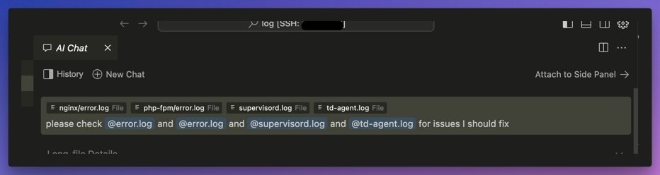I dont need Datadog anymore.

Cursor is my DevOps engineer 👩‍🔧

1. create a Remote SSH session in cursor
2. open logs folder
2. tag the log files you want reviewing
3. prompt it to highlight the issues