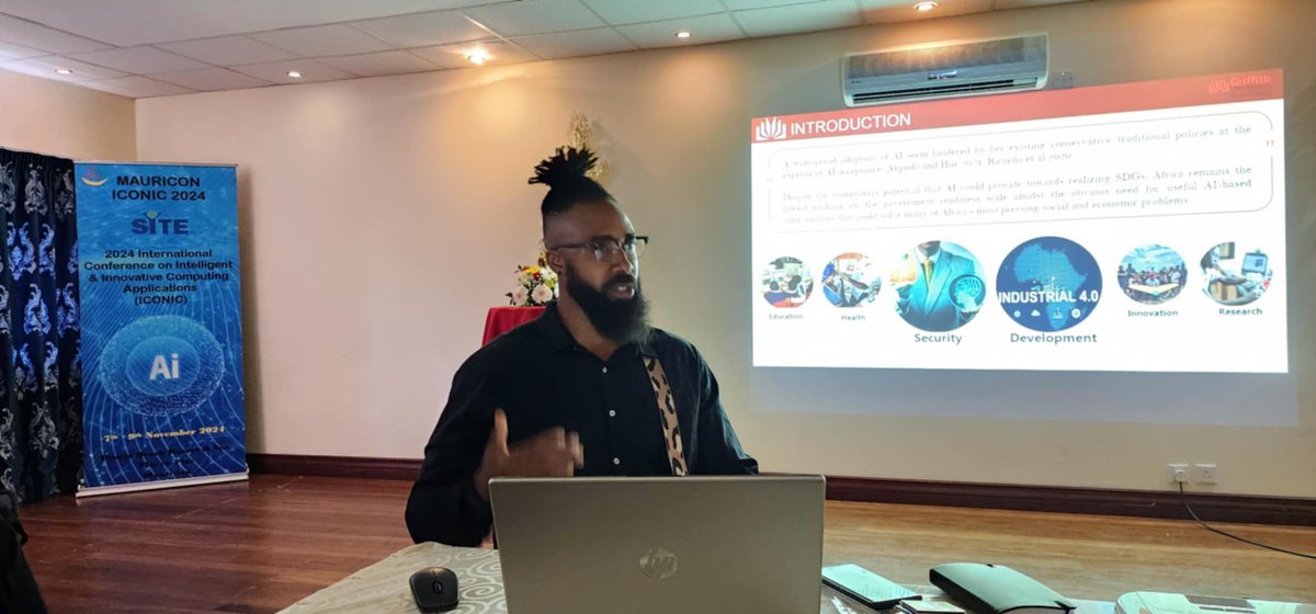 4thsonXhail's tweet photo. Today in Mauritius, I spoke on ‘Unveiling AI Concerns for Sub-Saharan Africa and Other Vulnerable Groups’ at the ICONIC 2024. Truly, Africa is beautiful. 
Tomorrow, I’ll be jabbing into Explainable AI https://t.co/wWK1rCp3Vw
