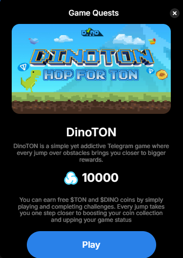 cottondotgame's tweet photo. 🎉 The @DinoTONbot Game Quest is now LIVE on Cotton! 🦖

Hop your way to rewards with every jump over obstacles, and earn $TON and $DINO! Ready to level up your game and your wallet? Join the quest and start stacking those rewards! 🎮💰

🔗 Play DinoTON on Cotton: https://t.co/GrTIl9V4Uk