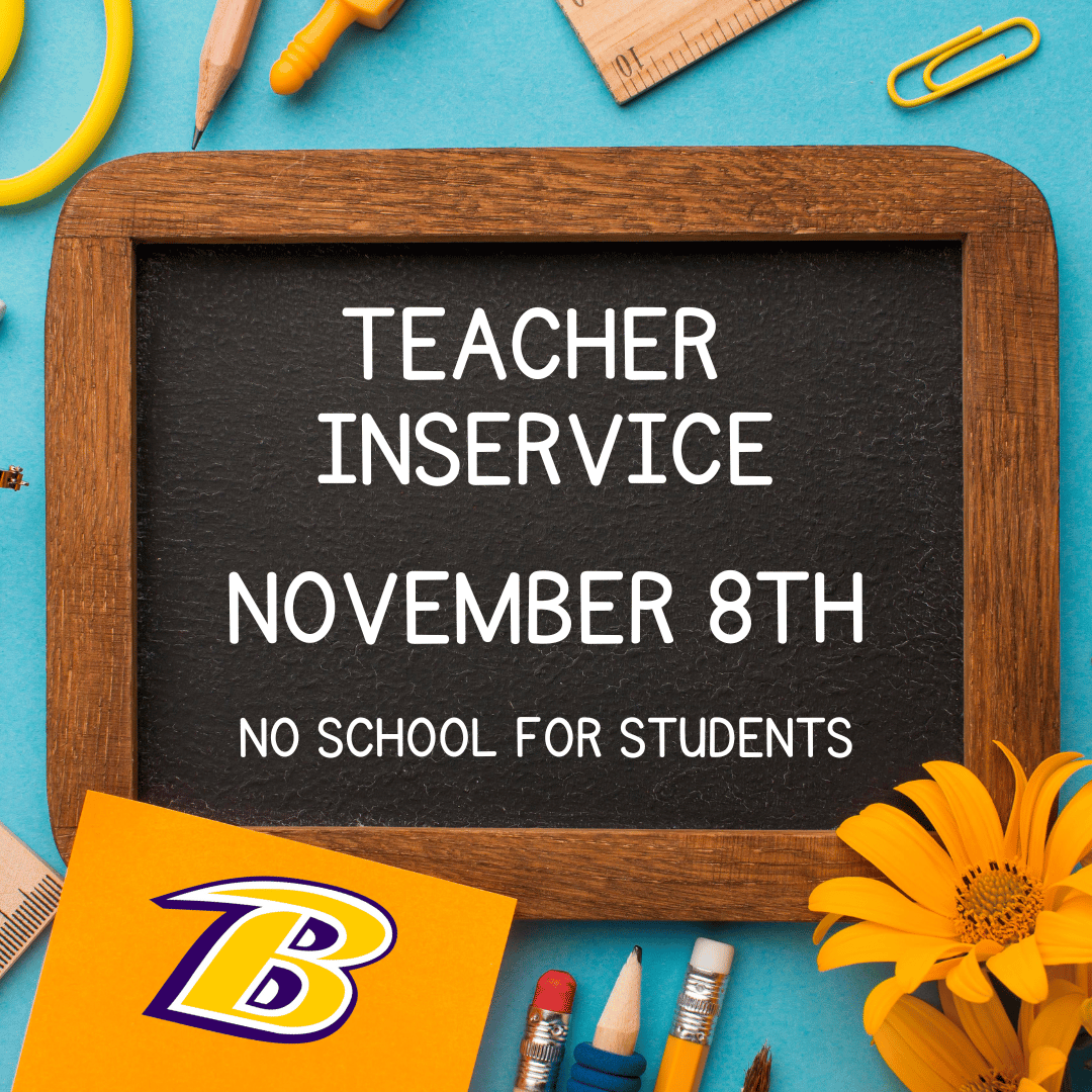 Good morning! Just a friendly reminder that there will be no school for BCS students tomorrow - Friday, November 8th - due to a teacher inservice. Enjoy the long weekend, Golden Bears!

#BryanBuilt