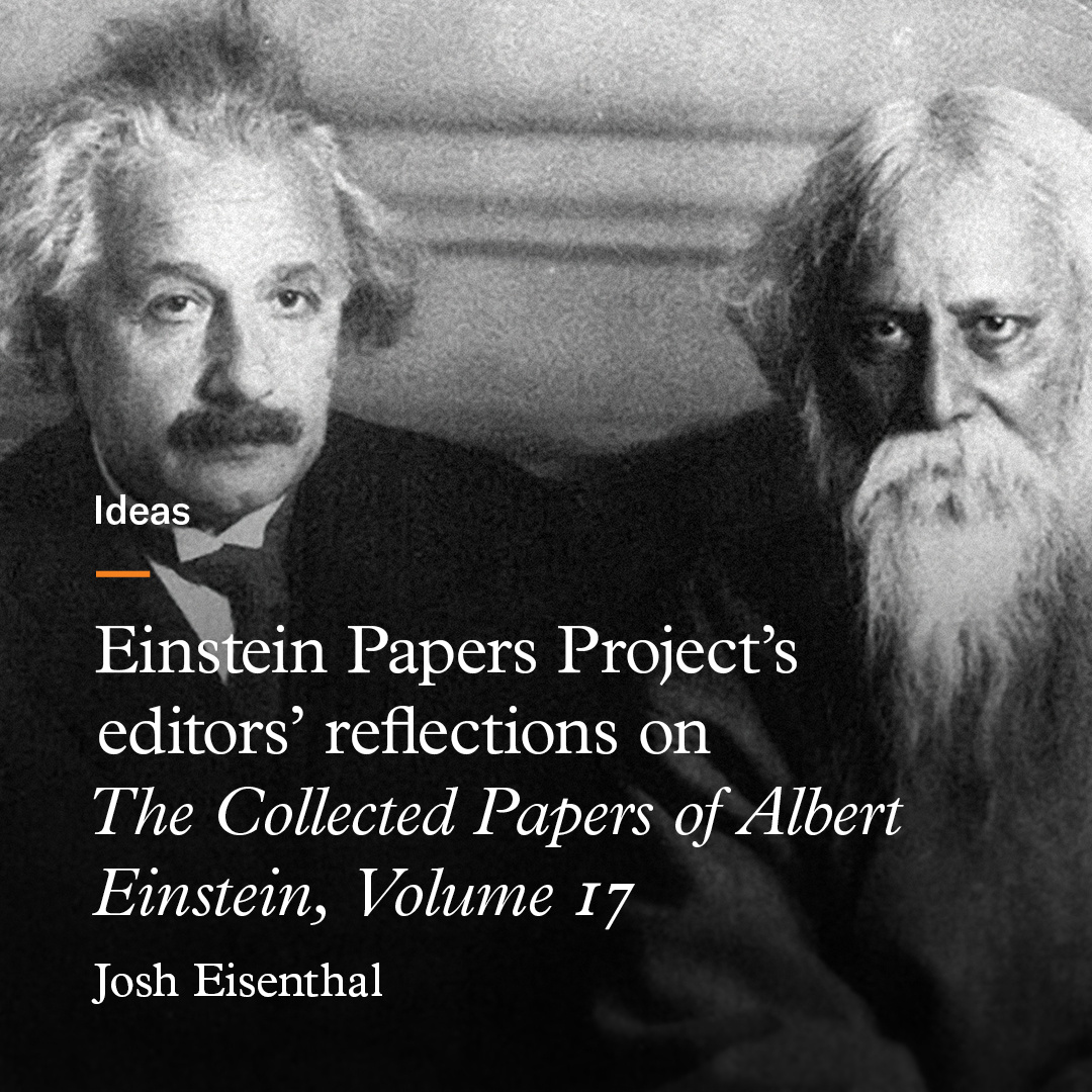Einstein Papers Project Editor, Josh Eisenthal, reflects on Einstein’s second meeting with Rabindranath Tagore which is documented in the forthcoming Collected Papers of Albert Einstein, Volume 17.

hubs.ly/Q02W-Rc80
 
#AlbertEinstein