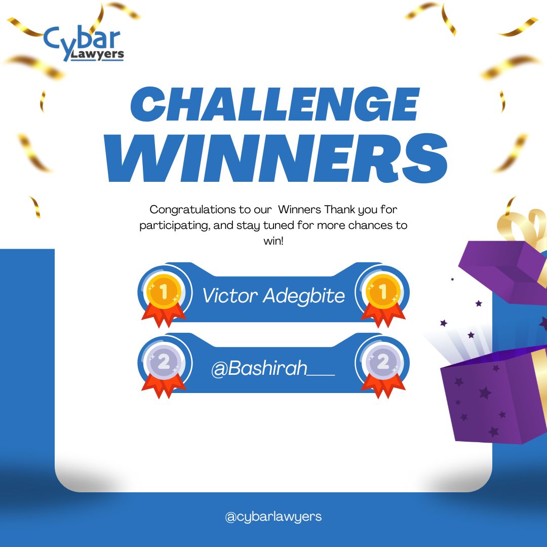 CybarLawyers's tweet photo. Here's a celebratory tweet to announce the NCSAM Challenge winners:

Drumroll, please! 🥁🥁

And the winners of our #CybersecurityTips contest are @IamVictorErnest  and @bashirah___! 🎉🎉

Congratulations to both of you! Your insightful tips have earned you well-deserved prizes. https://t.co/QswYncuUBz