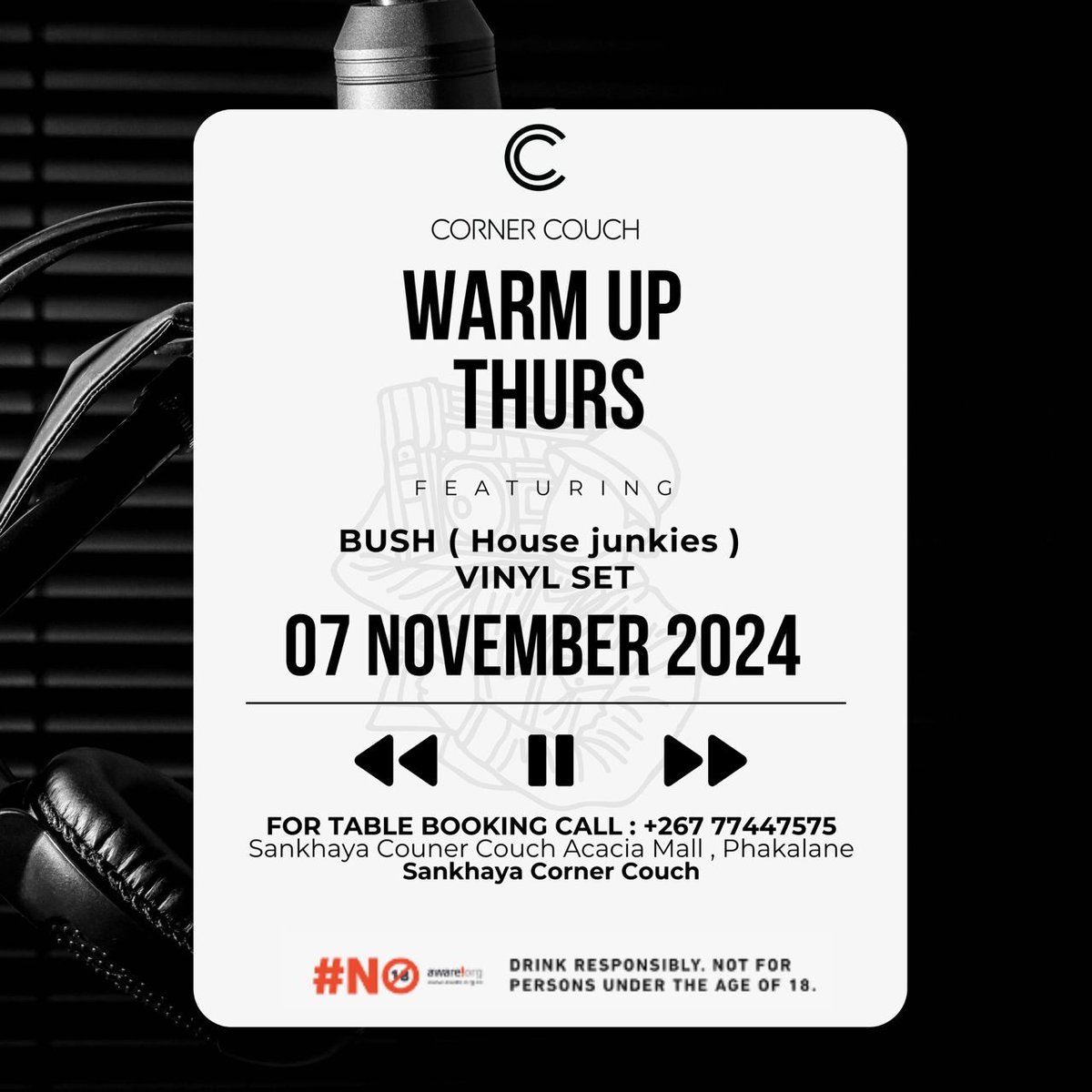 Vinyl set later today @ Corner Couch Phakalane🎚️🎹🎺🎷