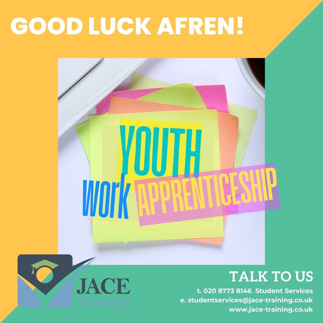 JACETraining's tweet image. Wishing the best of luck to Afren, one of our Youth Work apprentices, as she takes her end-point assessment tomorrow during Youth Work Week! #YouthWorkWeek #Apprenticeship #endpointassessment #wallington #london #crawley