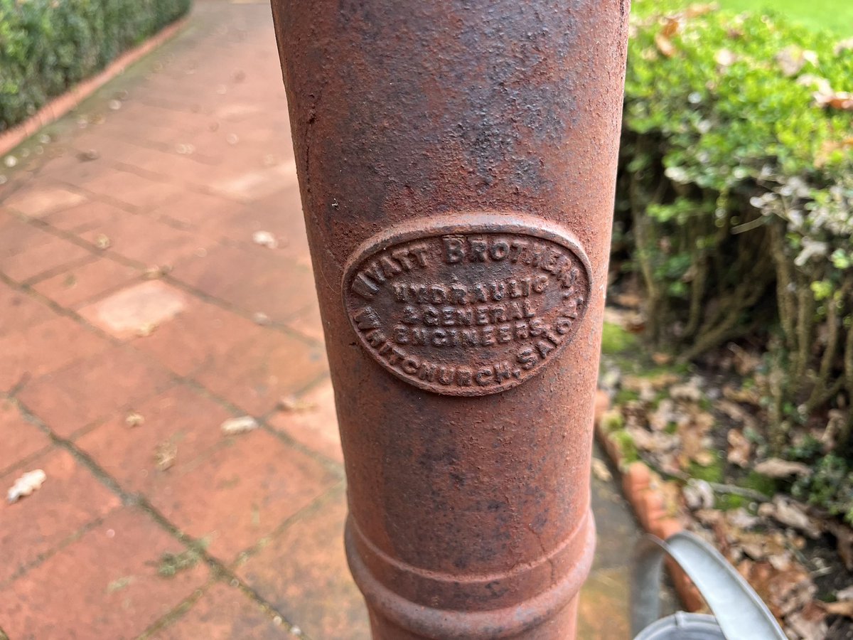 I am at NT A La Ronde near Exmouth today condition checking much of their outdoor metalwork. They have a nice cast iron water pump made in Whitchurch, Salop, close to home! VA