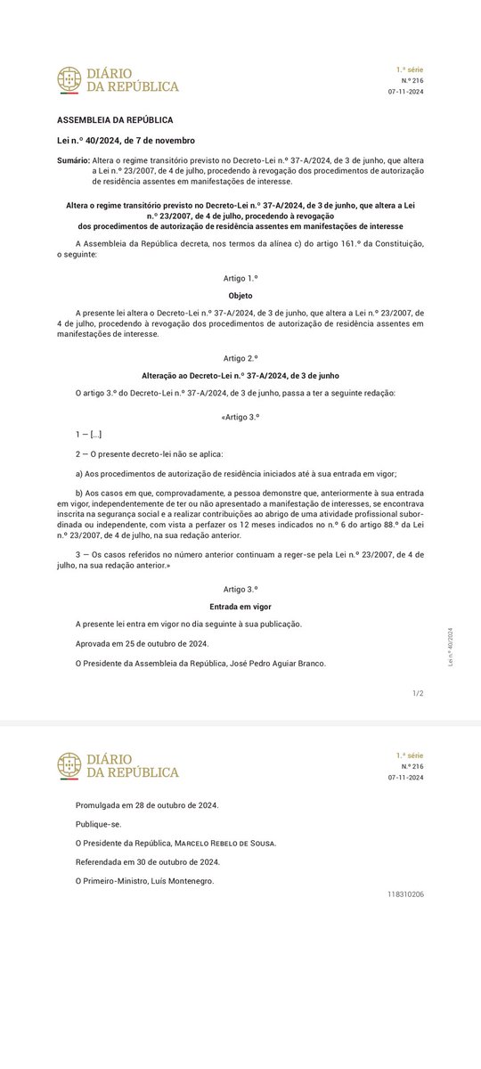 emellin_oliv's tweet photo. Publicada em DRE a alteração do #regime #transitório relativo à "#manifestação de #interesse".
https://t.co/tc0OvyQ86q
#Immigration #Work #ResidencePermit #Portugal @FioLegal https://t.co/xhvKJ3QORr